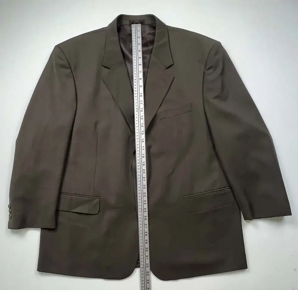 Oleg Cassini Men's Three-Button 100% Wool Blazer Suit Jacket 48R